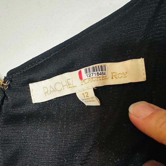 RACHEL RACHEL ROY Gold Sequined Sleeveless Suplice V-Neck Midi Dress Size 12 - Picture 6 of 9